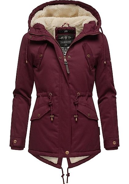 Marikoo Winterjacke Manolya stylischer Kurzmantel mit weichem Teddyfell-Fut günstig online kaufen