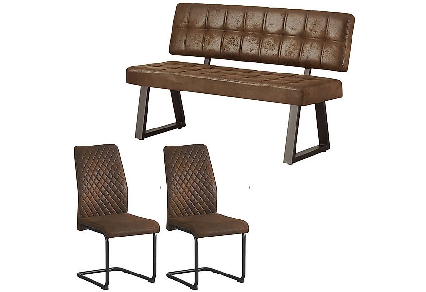 B&D home Sitzgruppe FRIDO, (3-tlg), gepolstert, mit Rückenlehne und 2 Stühl günstig online kaufen