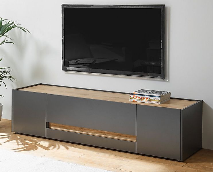 Furn.Design Lowboard Center (TV Unterschrank in grau mit Eiche, Breite 170 günstig online kaufen
