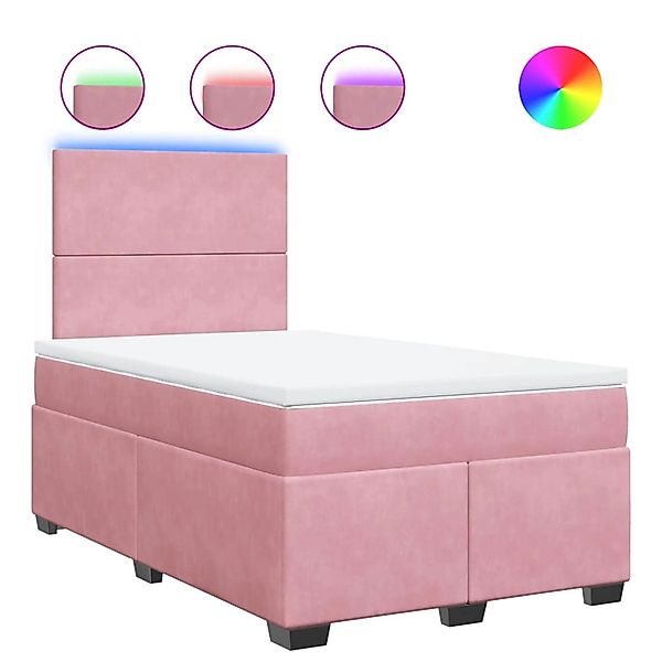vidaXL Boxspringbett mit Matratze Rosa 120x190 cm Samt 3293157 günstig online kaufen