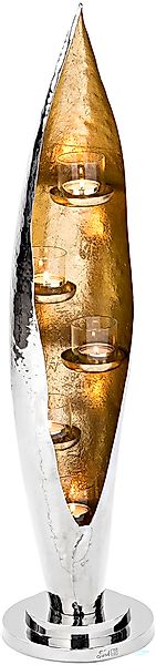 Fink Windlicht "CAVA, mit feiner Hammerschlagstruktur" aus Aluminium und Gl günstig online kaufen
