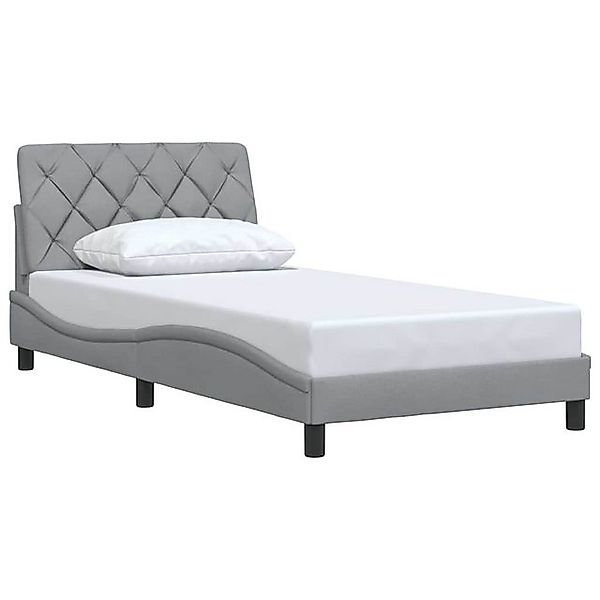 vidaXL Bett Bettgestell ohne Matratze Hellgrau 100x200 cm Stoff günstig online kaufen