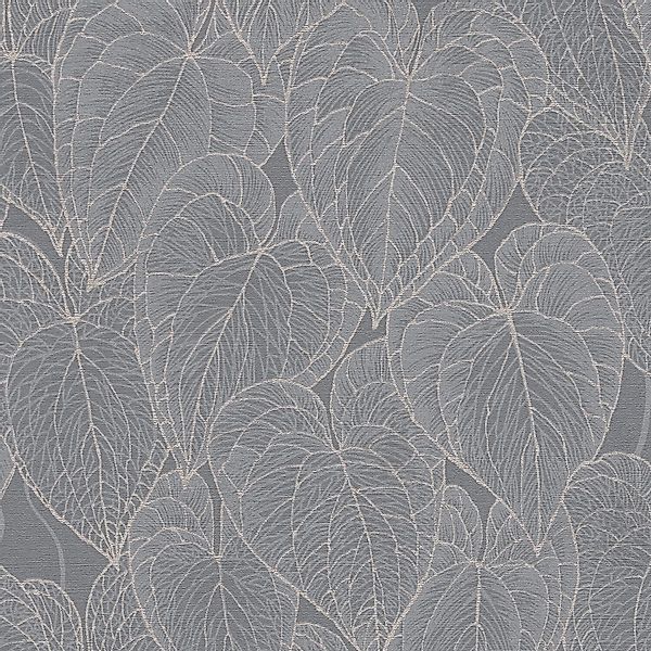PROFHOME 781283-GU Natur Tapete Floral schimmernd Grau Silber 0,53 m x 10,0 günstig online kaufen