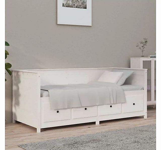 furnicato Bett Tagesbett Weiß 75x190 cm Massivholz Kiefer günstig online kaufen