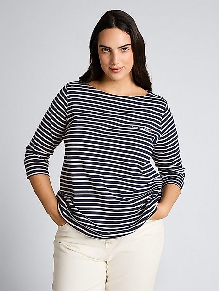 TOM TAILOR PLUS 3/4-Arm-Shirt T-Shirt Plus Size - Langarmshirt mit Streifen günstig online kaufen