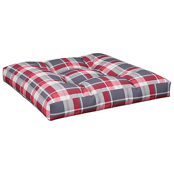 vidaXL Sitzauflage Palettenkissen Rot Karomuster 70x70x12 günstig online kaufen