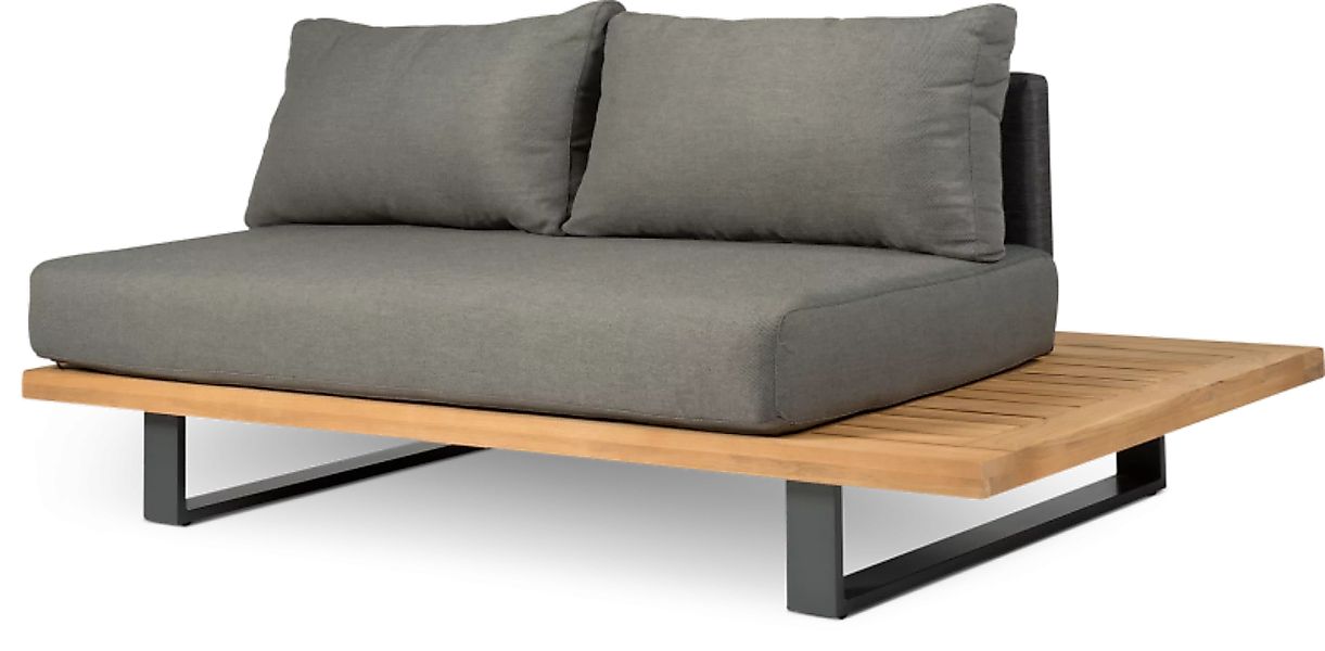 Lounge 2Sitzer Sofa Polster Teak Holz Gartencouch günstig online kaufen