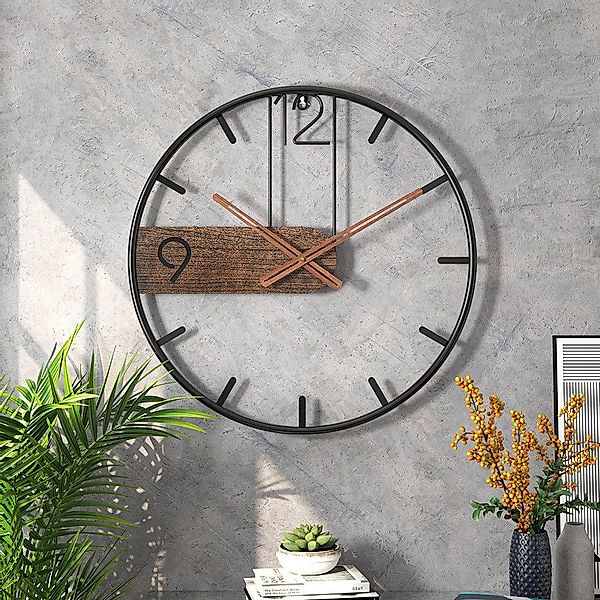 NUODWELL Wanduhr Große Wanduhr im Vintage-Stil,Batteriebetriebene, günstig online kaufen