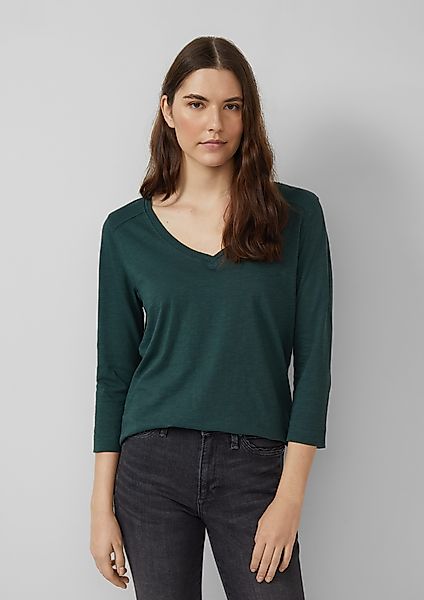 s.Oliver 3/4-Arm-Shirt 3/4-Armshirt aus Baumwoll-Flammgarn mit günstig online kaufen