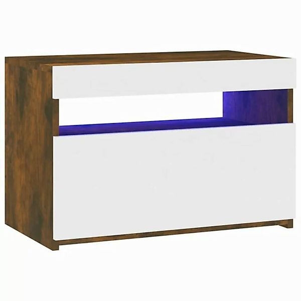 vidaXL TV-Schrank TV-Schrank mit LED Leuchten Räuchereiche 60x35x40 cm Lowb günstig online kaufen