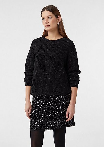 comma Longpullover Strickpullover Pullover im Relaxed Fit mit Glitzergarn günstig online kaufen