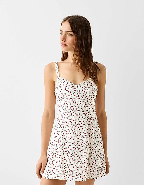 Bershka Minikleid Mit Print Damen Xs Kombiniert günstig online kaufen