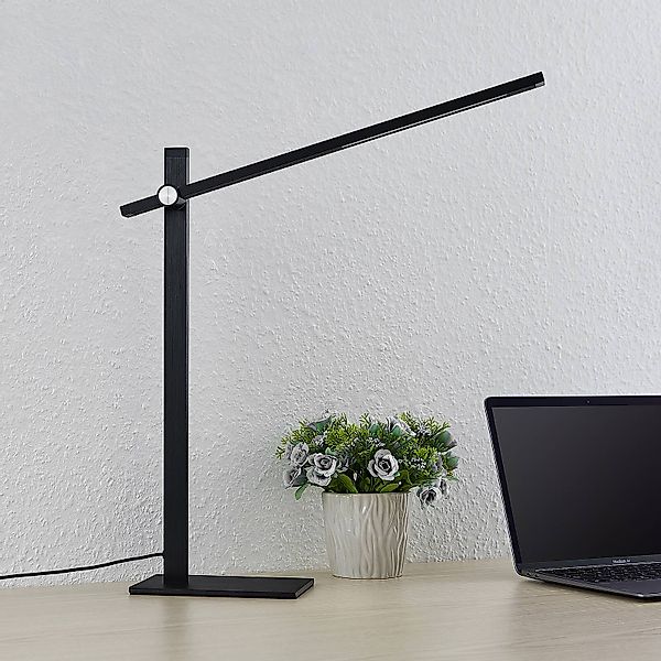 Lucande LED-Tischleuchte Wasko, schwarz, Metall, dimmbar günstig online kaufen