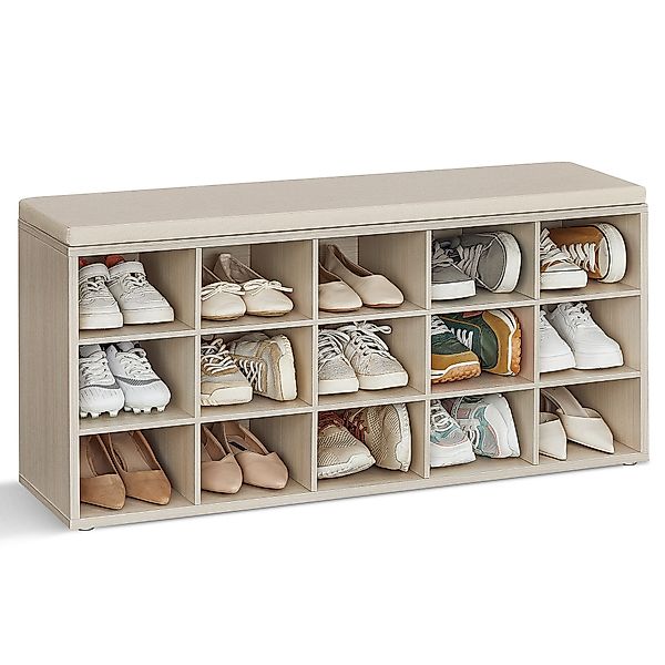VASAGLE Schuhbank, Schuhregal, mit 15 Fächern, günstig online kaufen
