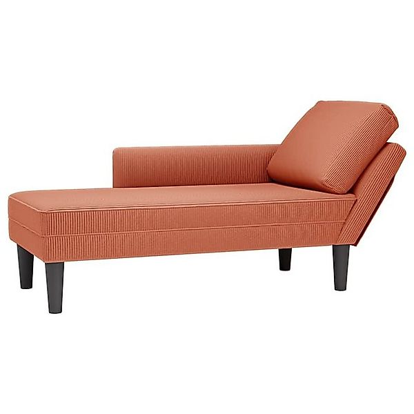 vidaXL Chaiselongue Chaiselongue mit Kissen Rot-orange Cordstoff, 1 Teile günstig online kaufen