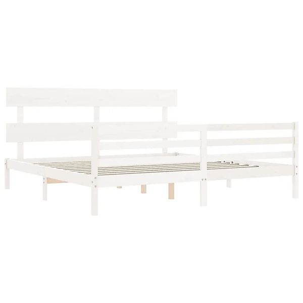vidaXL Massivholzbett mit Kopfteil Weiß 200x200 cm 3195112 günstig online kaufen