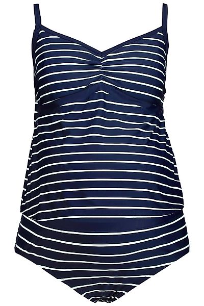 Ulla Popken Tankini Bellieva-Tankini Ringel Raffung günstig online kaufen