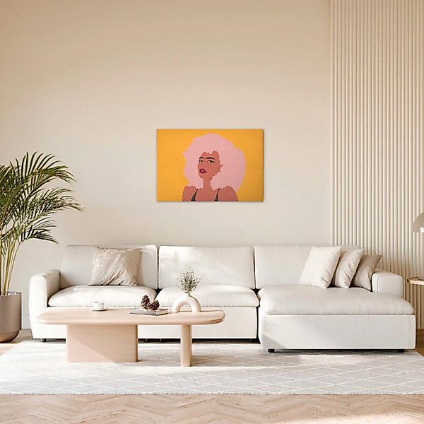 A.S. Création Leinwandbild "Whitney 2 - Wandbild Gelb Rosa Braun Keilrahmen günstig online kaufen