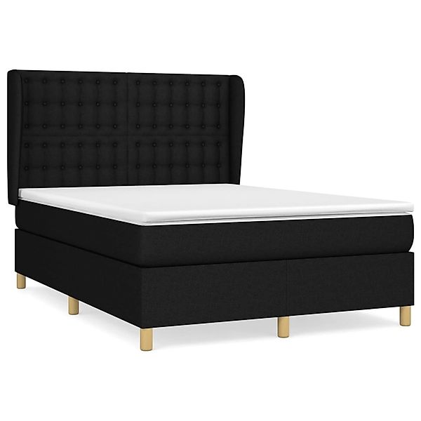 vidaXL Boxspringbett mit Matratze Schwarz 140x200 cm Stoff1395453 günstig online kaufen