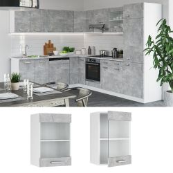 Vicco Glashängeschrank R-Line, Beton/Weiß, 40 cm günstig online kaufen