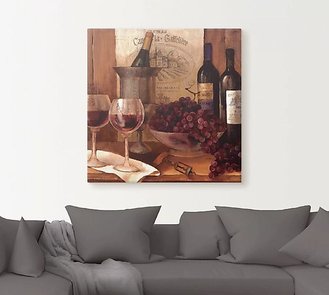 Artland Leinwandbild »Vintage Wein«, Getränke, (1 St.), auf Keilrahmen gesp günstig online kaufen
