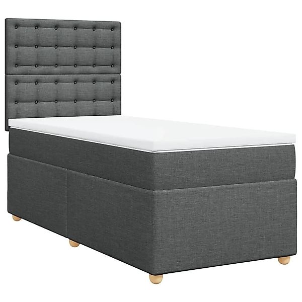 vidaXL Boxspringbett mit Matratze Dunkelgrau 100x200 cm Stoff 3291206 günstig online kaufen