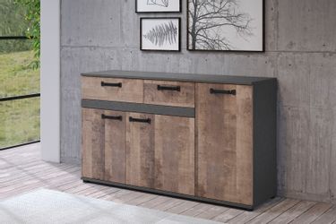 trendteam Sideboard "Stripe" Rustikale Kommode mit 2 Schubladen und 7 Fäche günstig online kaufen