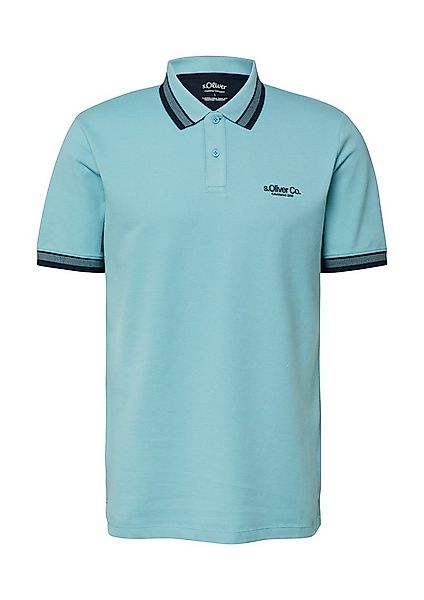 s.Oliver Kurzarmshirt Polo-Shirt Poloshirt aus Piqué mit Kontrast-Details günstig online kaufen
