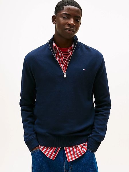 Tommy Jeans Strickpullover "TJM SLM ESS LIGHT ¼ ZIP SWTR EXT" Mit Rundhalsa günstig online kaufen