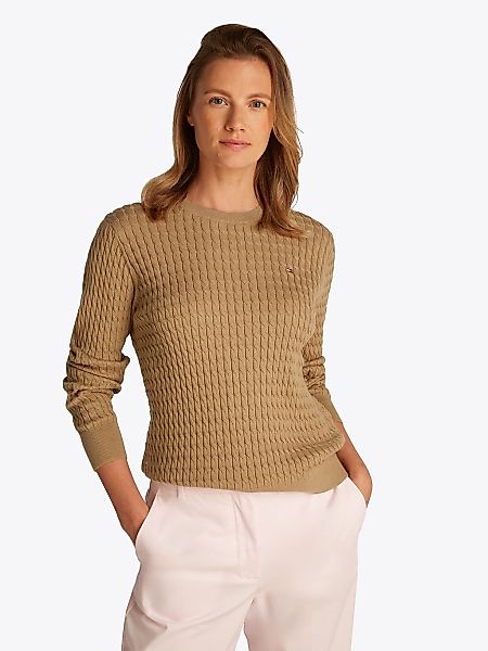Tommy Hilfiger Rundhalspullover "CO CABLE C-NK LS SWEATER", mit Zopfmuster günstig online kaufen