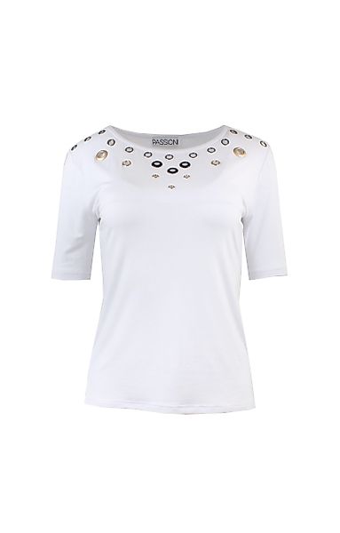 Passioni T-Shirt in weiß mit dekorativen günstig online kaufen