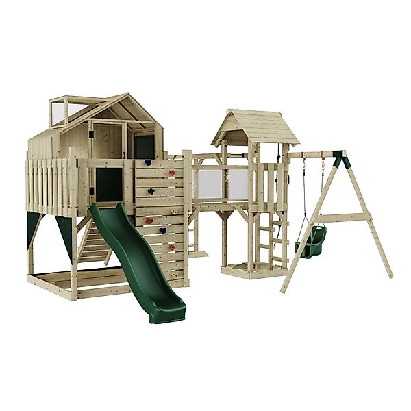 OutdoorToys Spielturm Mille mit Babyschaukel Dunkelgrün günstig online kaufen