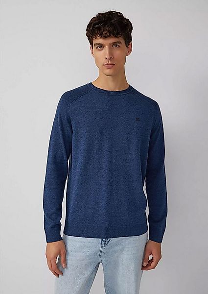 s.Oliver Rundhalspullover Pullover aus Moulinéstrick (1-tlg) Raglanärmeln, günstig online kaufen