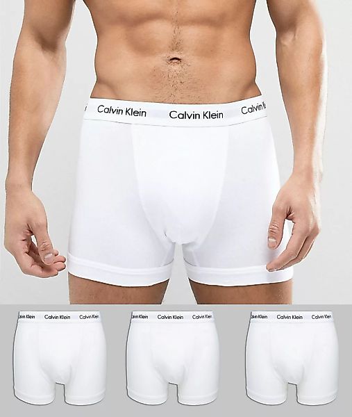 Calvin Klein – Unterhosen aus elastischer Baumwolle im 3er-Set-Weiß günstig online kaufen