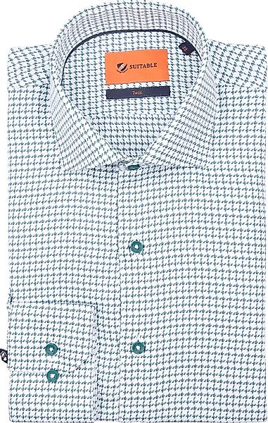 Suitable Hemd Check Print Grün - Größe 43 günstig online kaufen