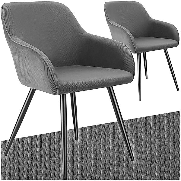 tectake Esszimmerstuhl Küchenstuhl Marilyn, Cordoptik, gepolstert günstig online kaufen