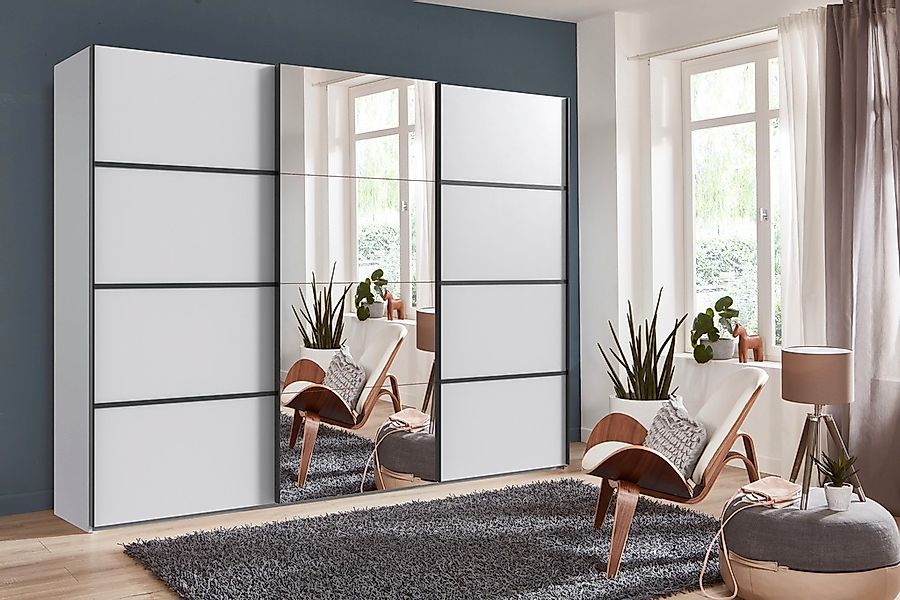 Wimex Schwebetürenschrank »Jork Kleiderschrank mit Spiegel, schwarze Metall günstig online kaufen