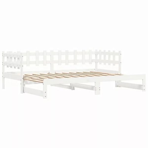 vidaXL Bett Tagesbett Ausziehbar Weiß 2x(80x200) cm Massivholz Kiefer günstig online kaufen