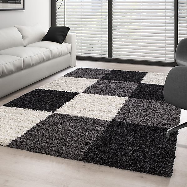 Carpettex Hochflor-Teppich Kariert Design, Läufer, Höhe: günstig online kaufen