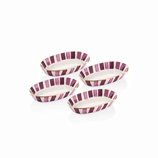 THE MIA Fez ovaler Servierteller 4-tlg. Set 10 x 17 x 4 cm violett günstig online kaufen