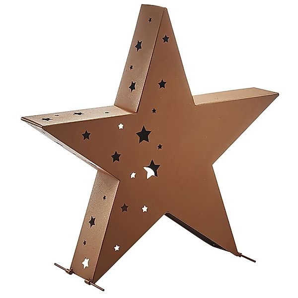 Kobolo Kerzenhalter Teelichthalter Laterne Deko STAR Rostoptik XL günstig online kaufen