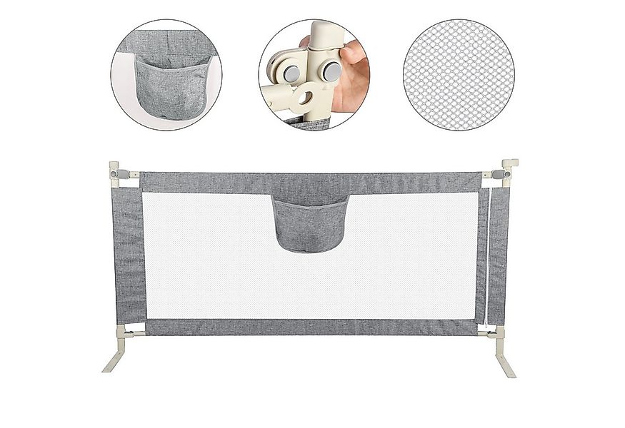 JEOBEST Bettschutzgitter Bettgitter, Kinderbettgitter Babybettgitter, Siche günstig online kaufen