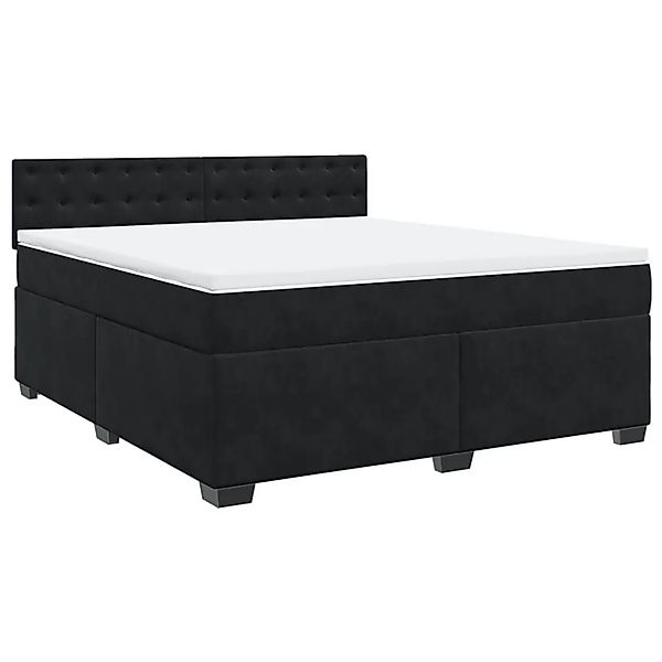 vidaXL Boxspringbett mit Matratze Schwarz 180x200 cm Samt 3288692 günstig online kaufen