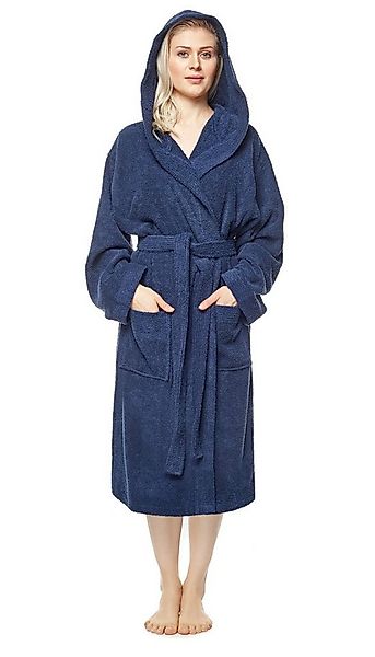 Arus Damenbademantel Pandora, waden lang, mit Kapuze, 100% Baumwolle, für S günstig online kaufen