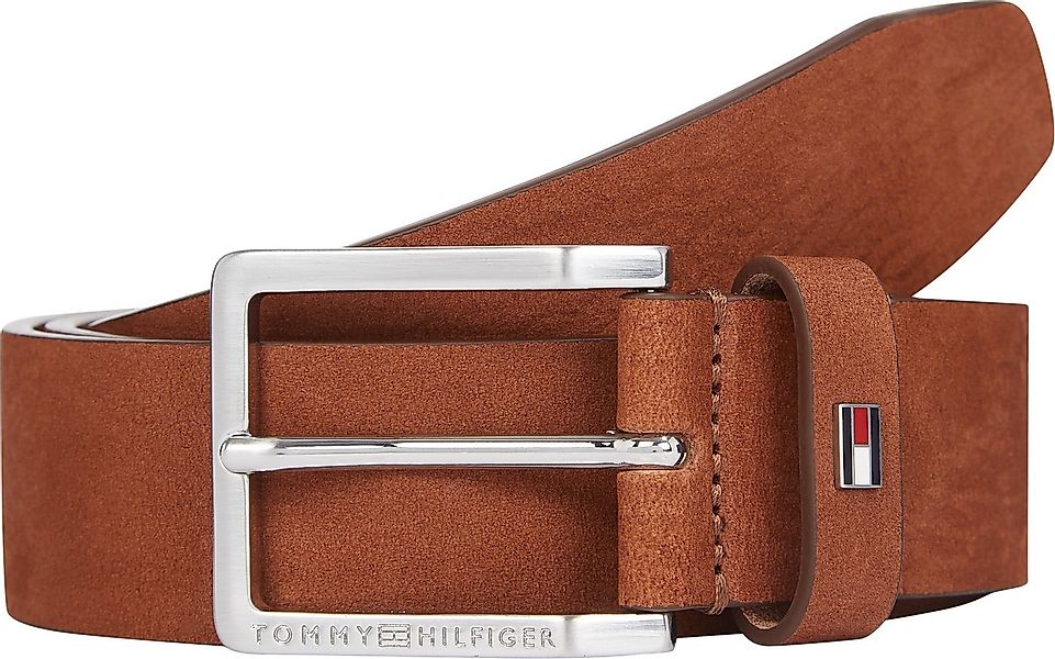 Tommy Hilfiger Ledergürtel OLIVER NUBUCK 3.5 Metallpatch, Einfachdornschlie günstig online kaufen
