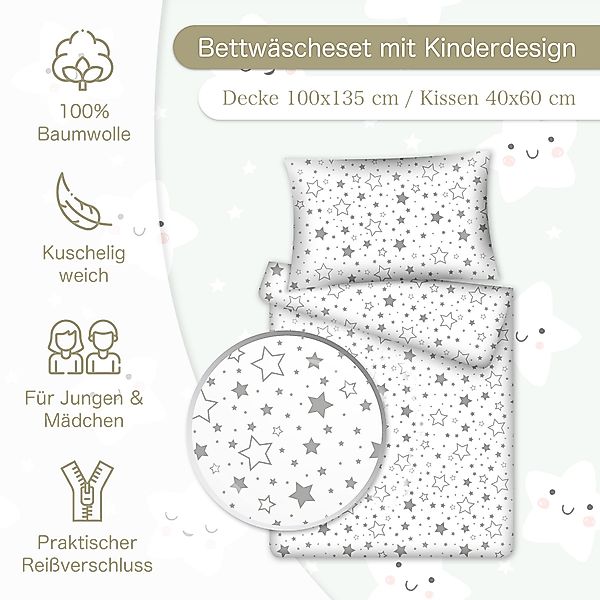 KiGATEX Kinderbettwäsche KiGATEX Set 2-teilig, 100x135 günstig online kaufen