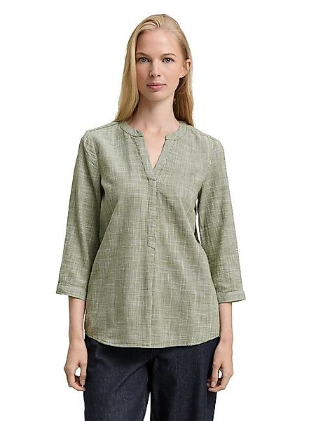 TOM TAILOR Klassische Bluse mit geschlitztem Rundhalsausschnitt günstig online kaufen