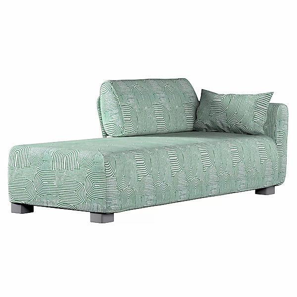 Bezug für Mysinge Recamiere Sofa, mintgrün-ecru, Sofahusse, Mysinge Recamie günstig online kaufen