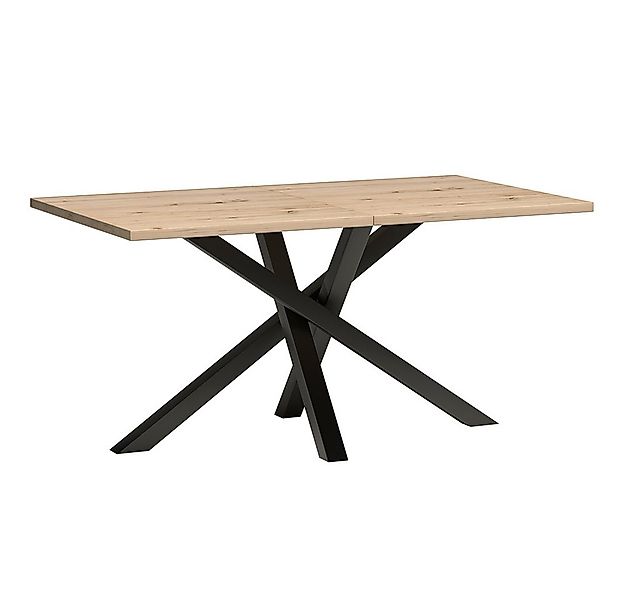 Lomadox Esstisch CALLAO-161, ausziehbar 160-260 cm Eiche mit Metallgestell günstig online kaufen