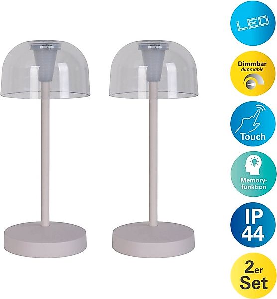 näve LED Tischleuchte »Gomba 18,5 cm«, 2er-Set, Leuchtmittel LED-Modul   LE günstig online kaufen